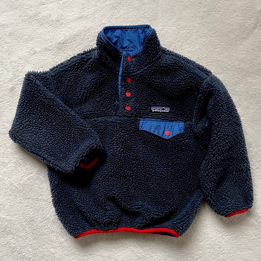 Kids Patagonia reversible retro fleece jacket